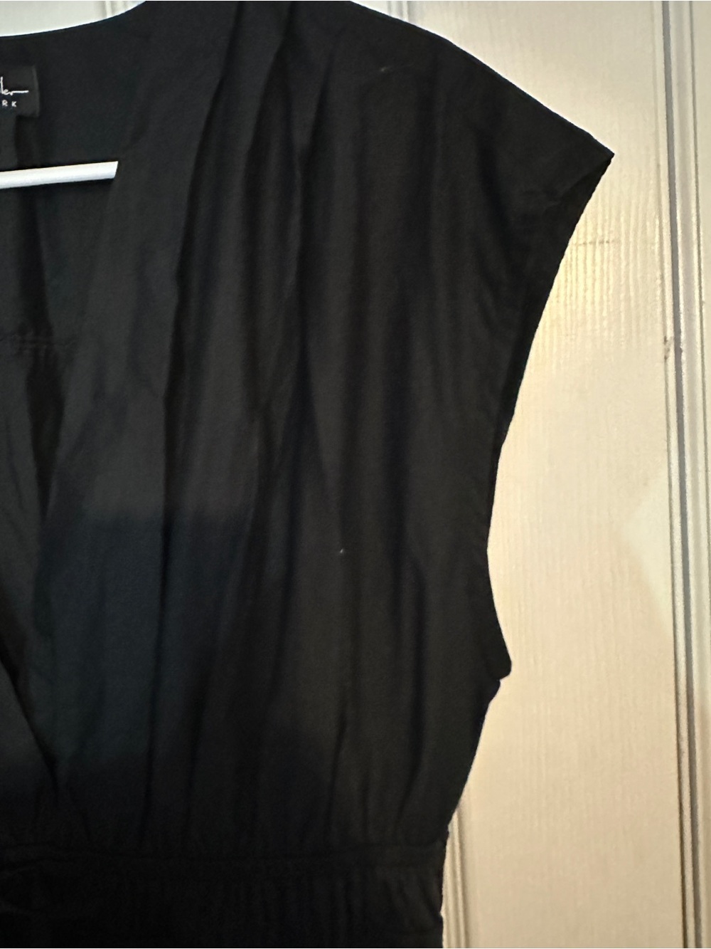 Nicole Miller Black V-Neck Tiered Midi/Maxi Dress with Pockets - Picture 3 of 8